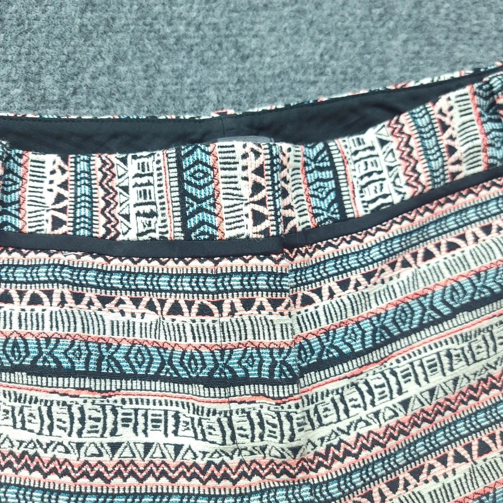 The Limited Geometric Tribal Print Shorts Blue Pink Black Side Stripe 8R